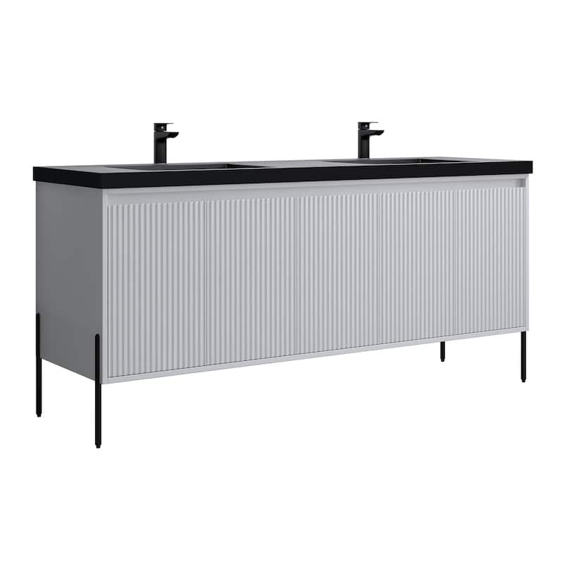 Ripple 72" Double Bathroom Vanity Kit (Assembly Required)