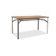 preview thumbnail 1 of 10, Harper All-Weather Aluminum & Poly-Resin 34" x 66" Rectangular Outdoor Balcony Table w/Umbrella Hole