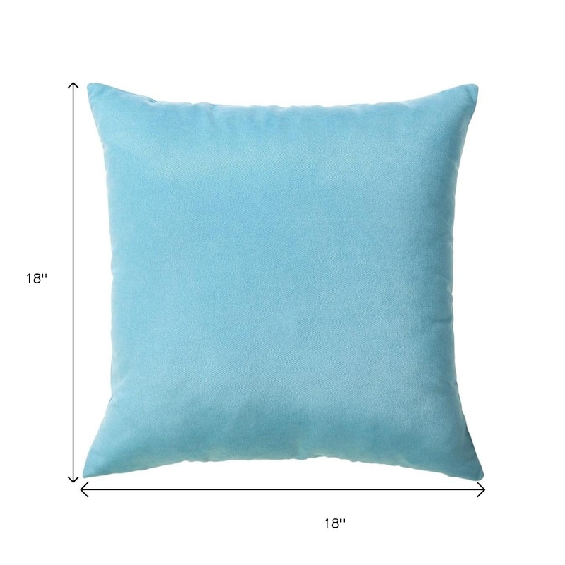 HomeRoots Set of Two 18" Aqua Blue Fabric Throw Pillow Covers