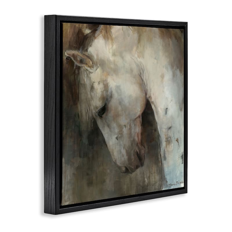 Stupell Rustic Horse Portrait Framed Floater Canvas Wall Art Design By Marilyn Hageman