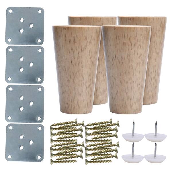 4 Inch Round Wood Furniture Legs Sofa Couch Chair Table Desk 4 Inch Round Wood Furniture Legs
