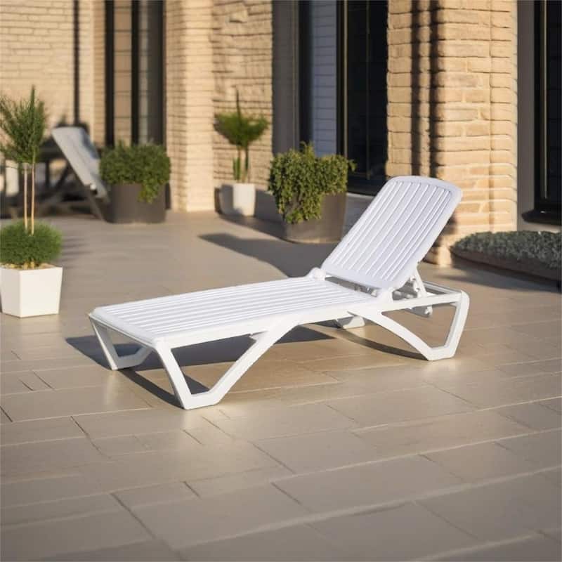 Outdoor Chaise Lounge - White