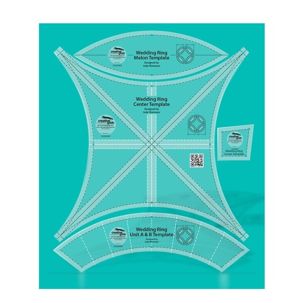 Creative Grids Double Wedding Ring Templates Quilt Ruler - 0.25" x 17.25" x 17.25"