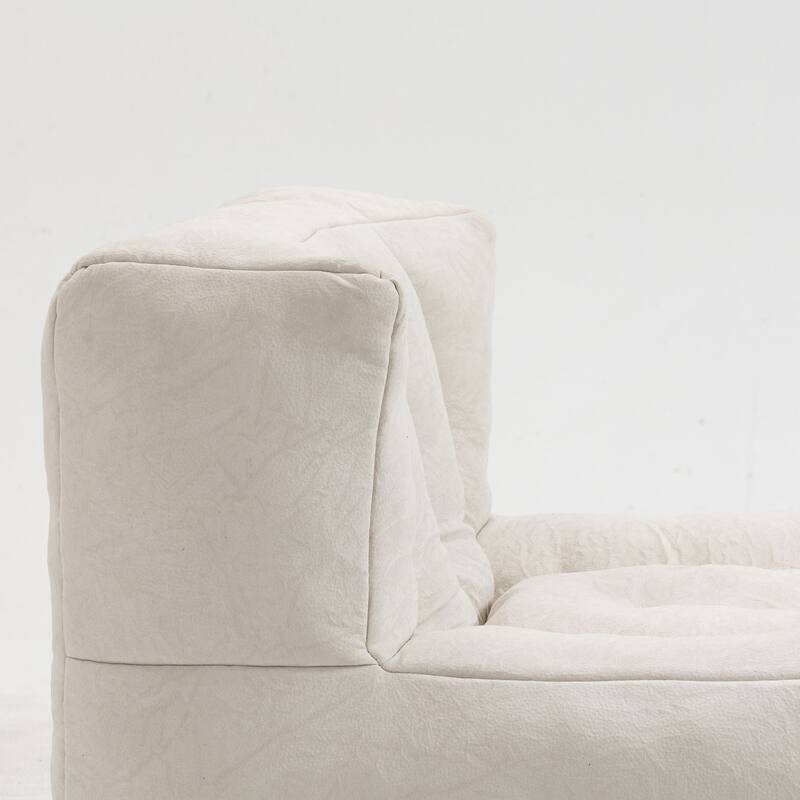 Oaks Aura Fluffy Bean Bag Chair, Super Soft Lazy Sofa Chair With Memory Foam And Ottoman, Indoor Modern Bean Bag Chair