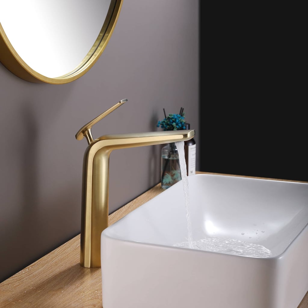 Single Handle Bathroom Vessel Sink Faucet One Hole Bathroom Vessel Faucets Modern Tall High Basin Vanity Mixer Taps