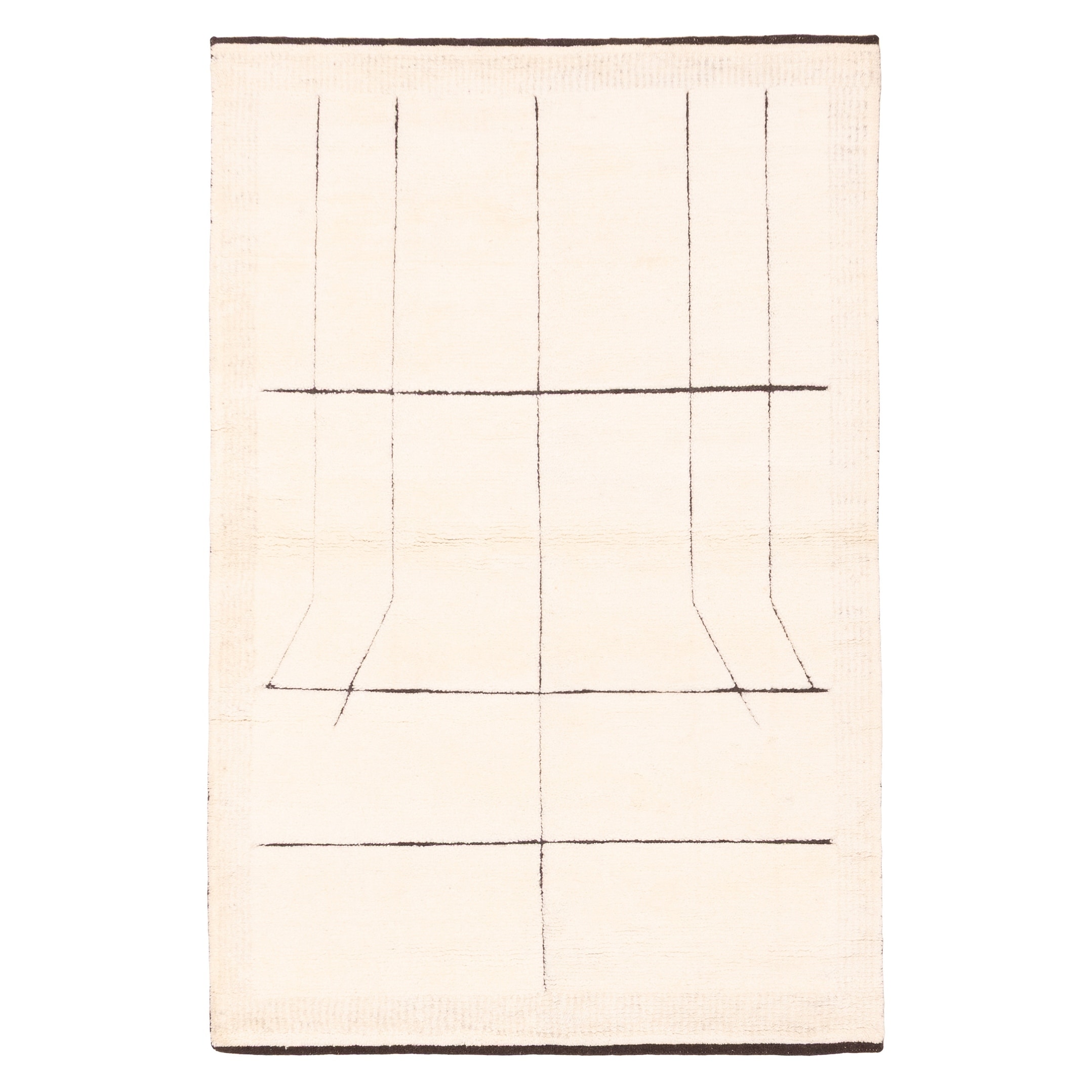 ECARPETGALLERY Hand-knotted Tangier Cream Wool Rug - 5'2 x 8'1