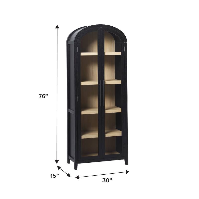 Middlebrook Designs Arched Tall Bookcase with Glass Doors