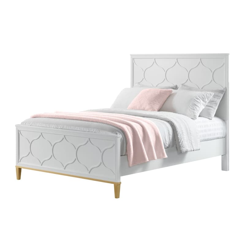 Emma Panel Bed in White and Gold by Martin Svensson Home