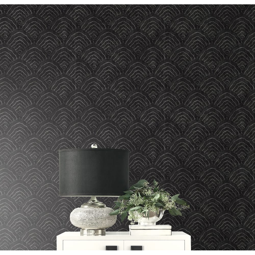 Seabrook Designs Koi Confucius Scallop Unpasted Wallpaper