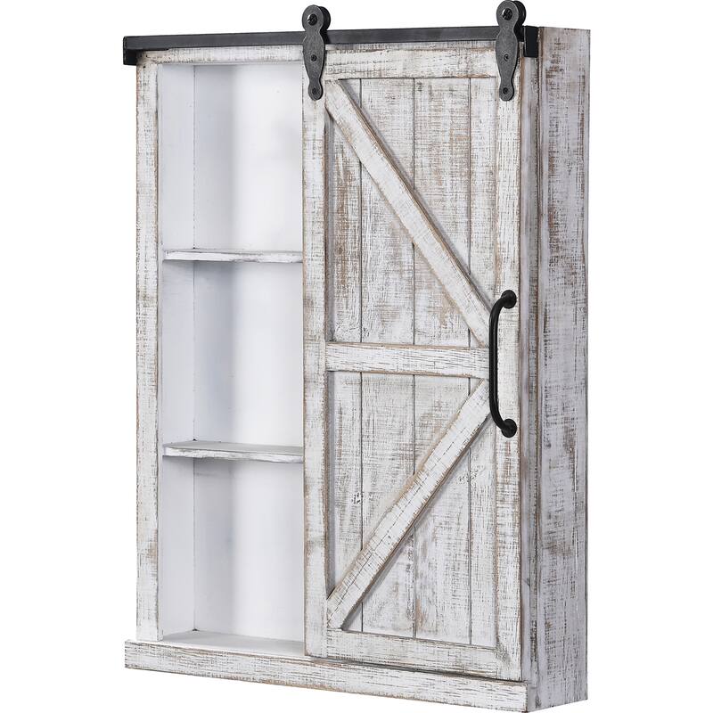 FirsTime & Co. Winona Farmhouse Barn Door Cabinet Mirror, Mirror, 21 x 5.5 x 28 in, American Designed