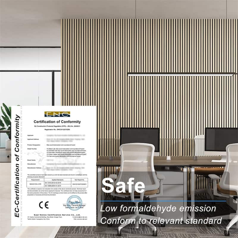 Acoustic Wood Wall Panels,2 Pack 94.5" x 12.6" Soundproof Wall Panels
