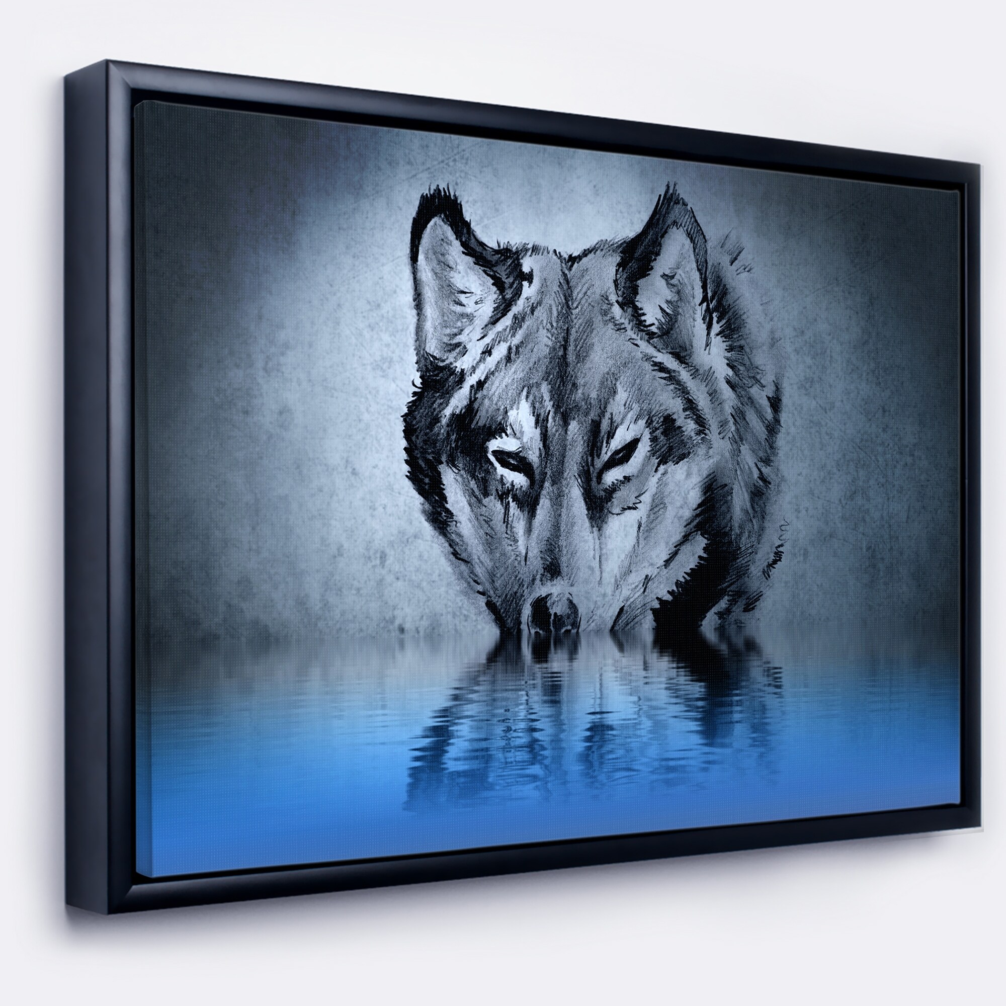 Shop Designart Wolf Head With Water Reflections Tattoo Abstract