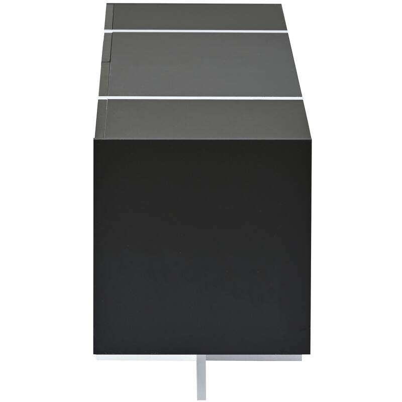 TV Console Table for TVs Up to 80", Modern TV Cabinet with High Gloss UV Surface - Black