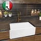 preview thumbnail 6 of 15, White Italian Fireclay Reversible Farmhouse Kitchen Sink - 29.75" x 18" x 10"