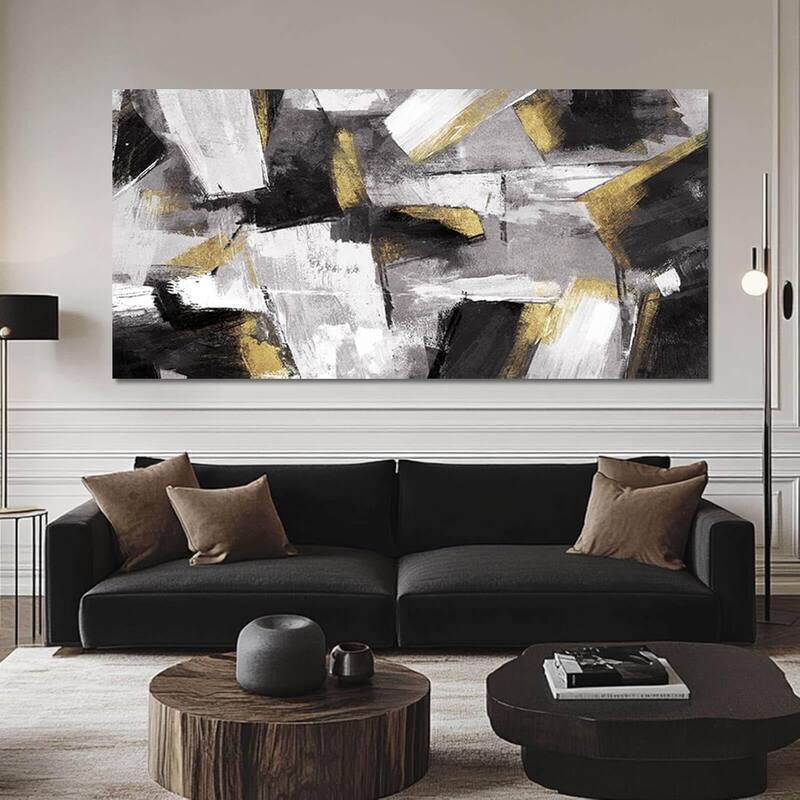 bstract Wall Decor Gold Canvas Wall Art