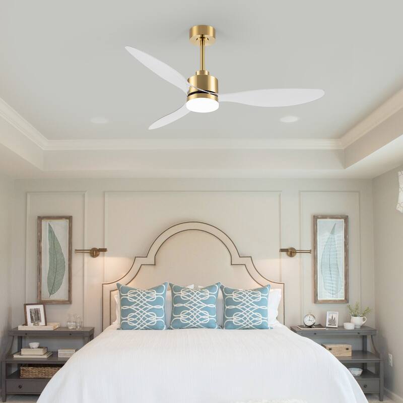 52 Inch LED Ceiling Fan with Lights Remote(3-Blade)