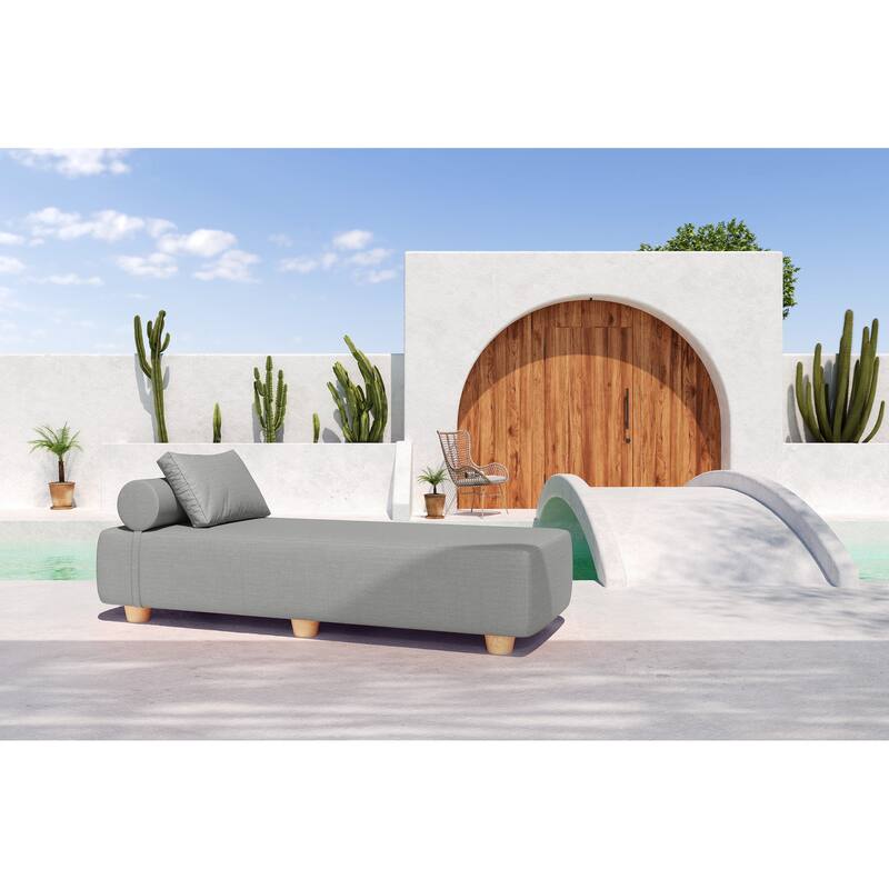 Jaxx Alvy Outdoor Sun Lounger - Luxurious Sunbed with Wood Feet Sunbrella