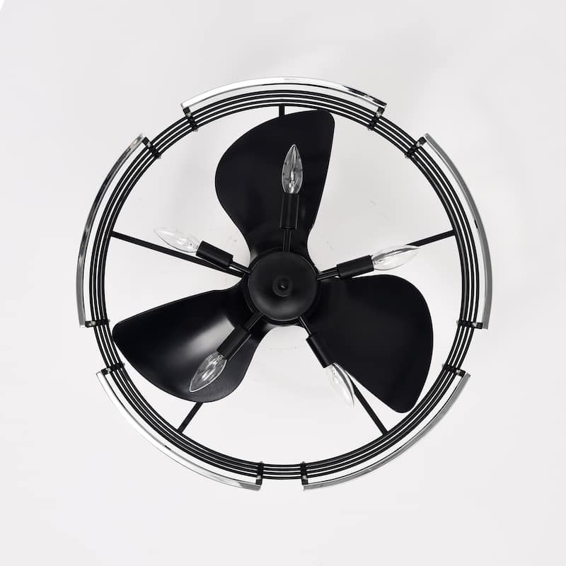 Uli 24 Inch Chrome Polish Cage Fandelier - N/A