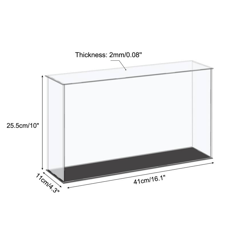 Acrylic Display Case Plastic Box Cube Storage Small Assemble Showcase - 16.1x4.3x10 Inch
