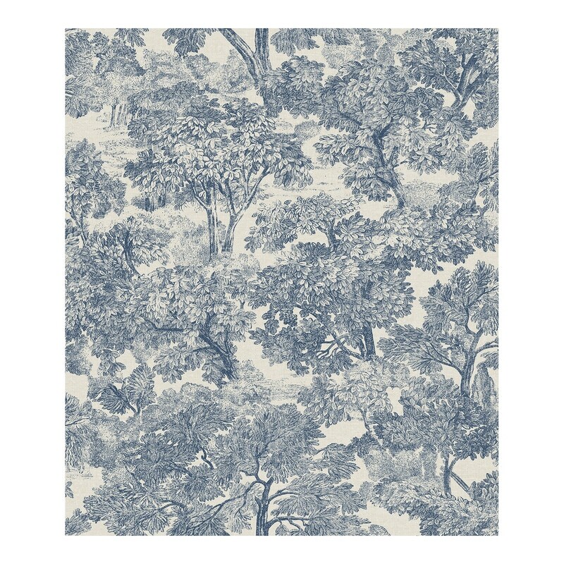Blyth Blue Toile Wallpaper 20 5 X 396 X 0 025 Overstock 33052320
