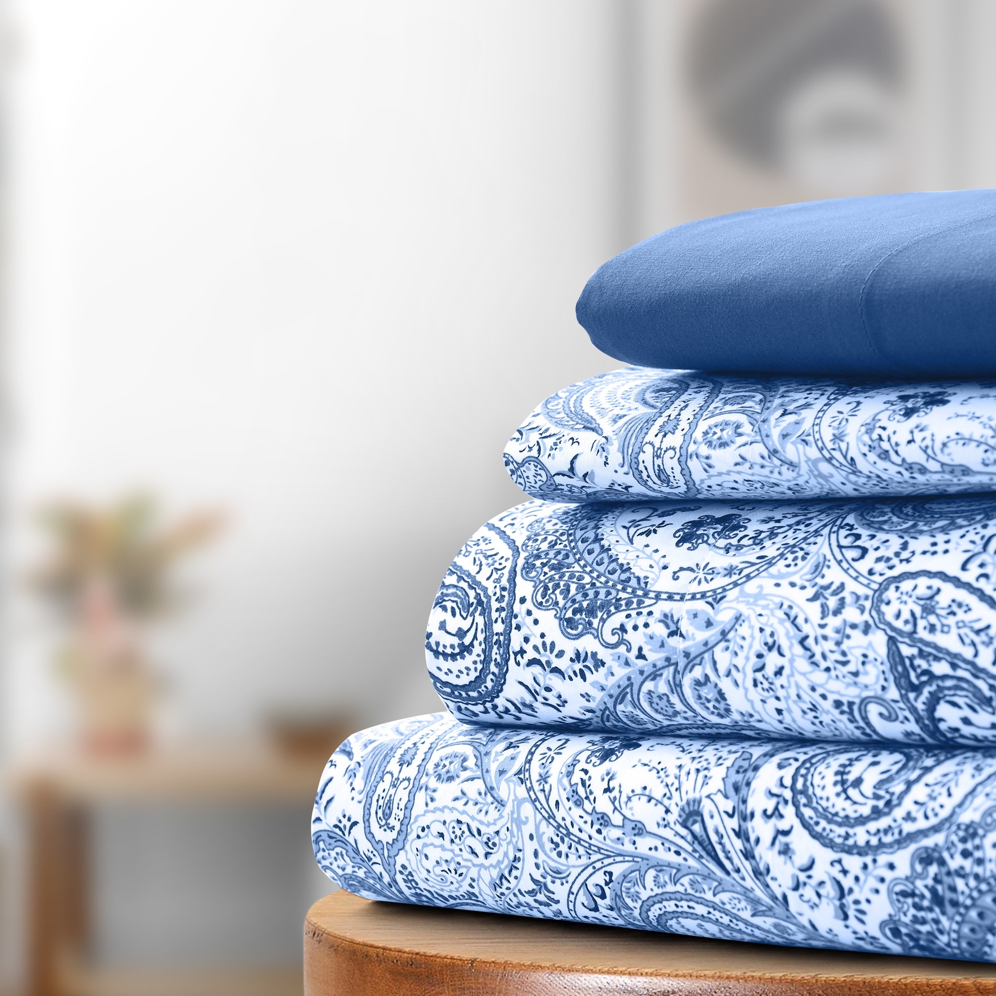NATURETY Bedding Fitted Sheet With Deep Pocket,Thicken Printed Fabric Bed Sheets (Navy Blue(Dinosaur), Twin)