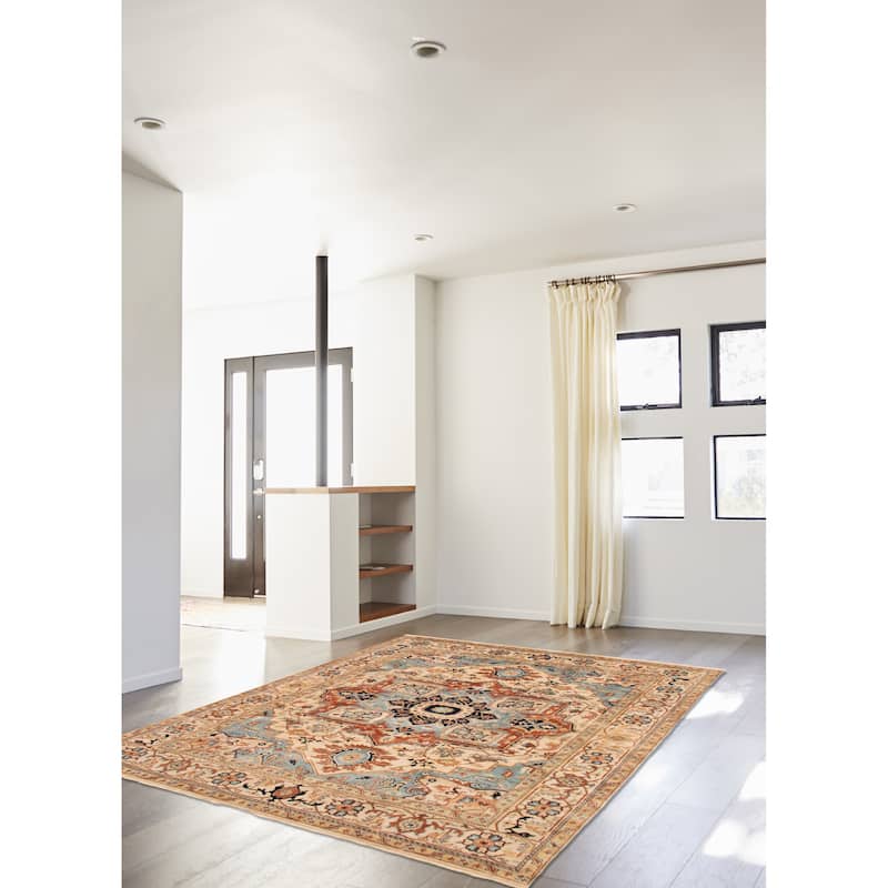 ECARPETGALLERY Hand-knotted Jules Sultane Ivory Wool Rug - 7'9 x 9'8