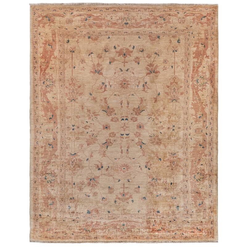 EXQUISITE RUGS ONE-OF-A-KIND Antique Weave Ziegler Hand Knotted BEIGE Rug - 10'9"x13'6"