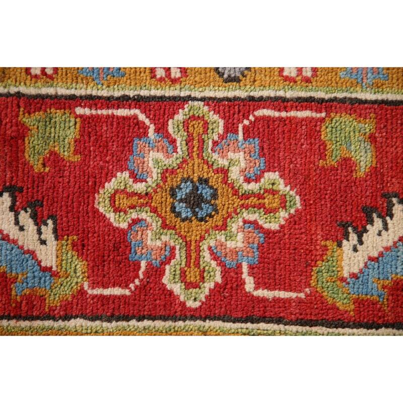 Light Blue Floral Kazak Oriental Area Rug Hand-Knotted Wool Carpet - 4'1"x 6'0"