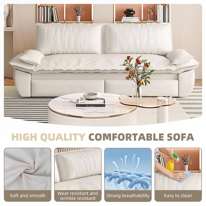 Convertible Sleeper Sofa Multi-Functional Velvet Loveseat Bed