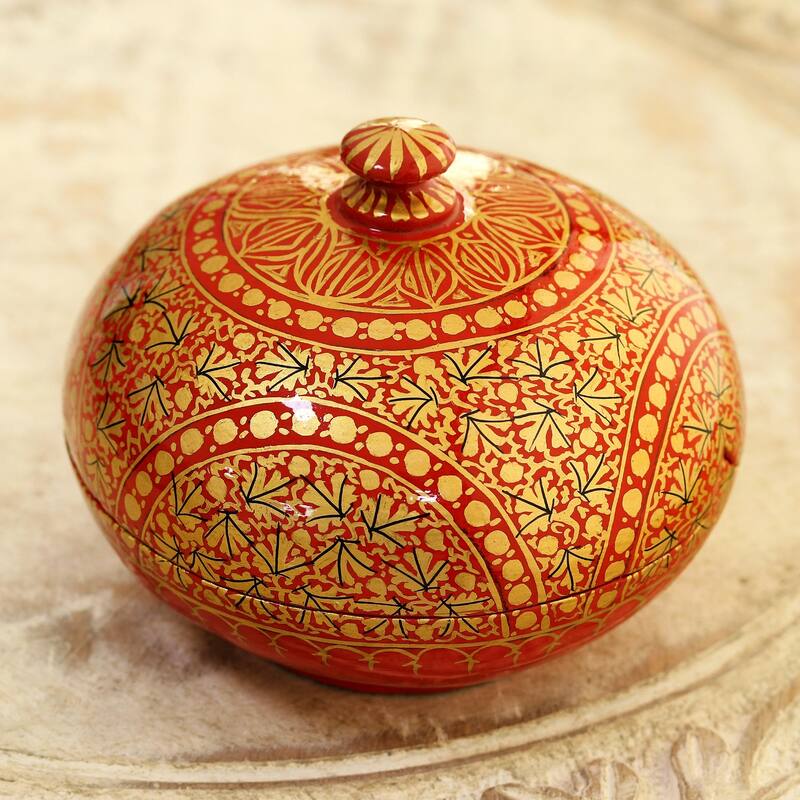 Novica Handmade Kashmir Ancestry Papier Mache Decorative Box