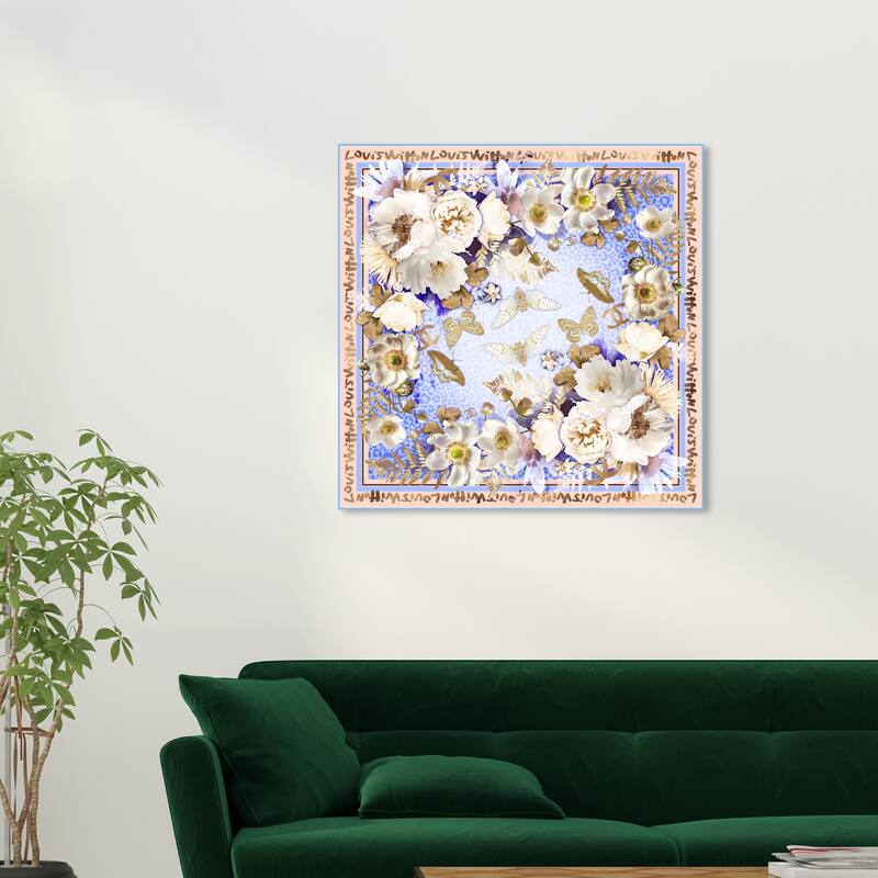 Wynwood Studio Canvas Fashion and Glam Garden Glamourous Blue and Modern & Contemporary Wall Art Canvas Print - 30 x 30