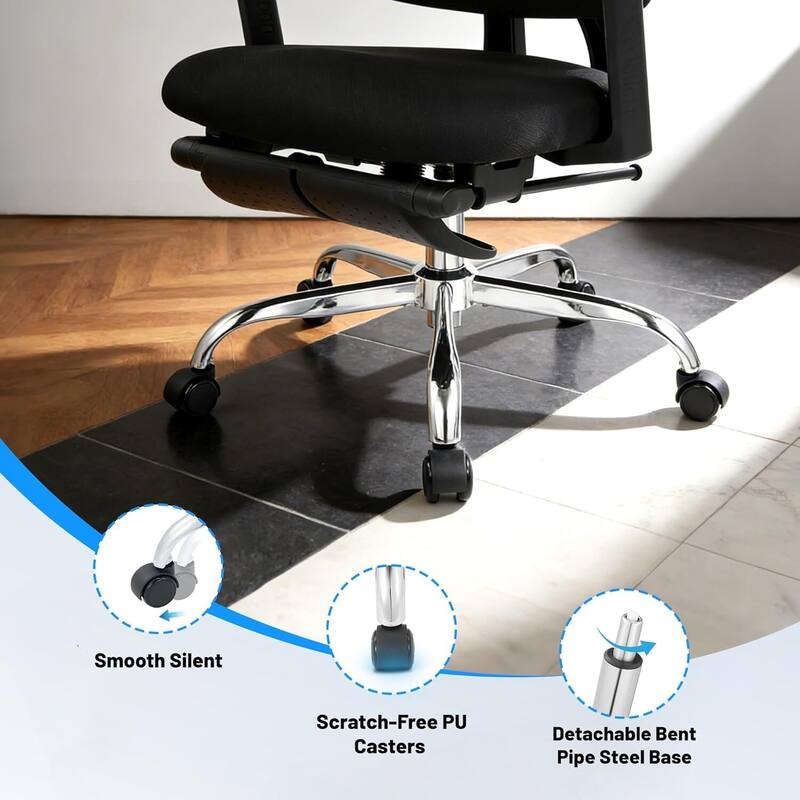 Ergonomic Mesh Adjustable Lumbar Office Chair, Swivel Rolling Computer Seating