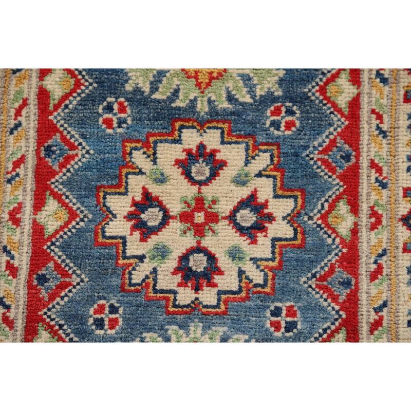 Blue Kazak Oriental Foyer Rug Hand-Knotted Accent Wool Carpet - 2'0" x 3'0"