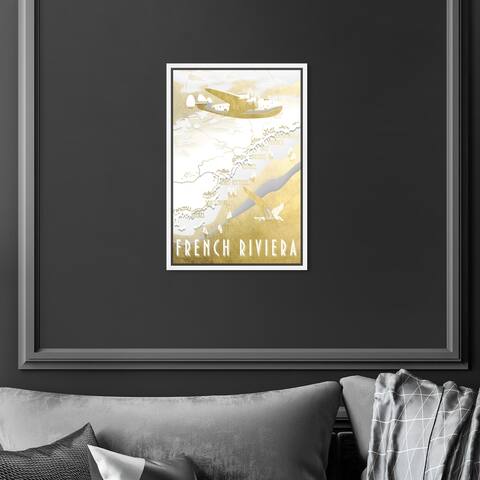 Oliver Gal 'French Riviera Gold' World and Countries Gold Wall Art Canvas Print