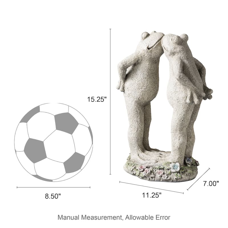 Glitzhome 15.25''H Resin Two Kissing Frog Statue