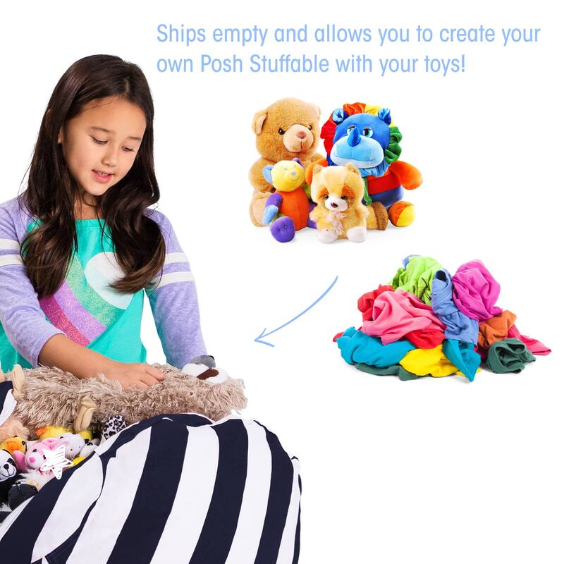 Kids' Stuffed Animal Storage Bean Bag Chair Cover or Toy Organizer