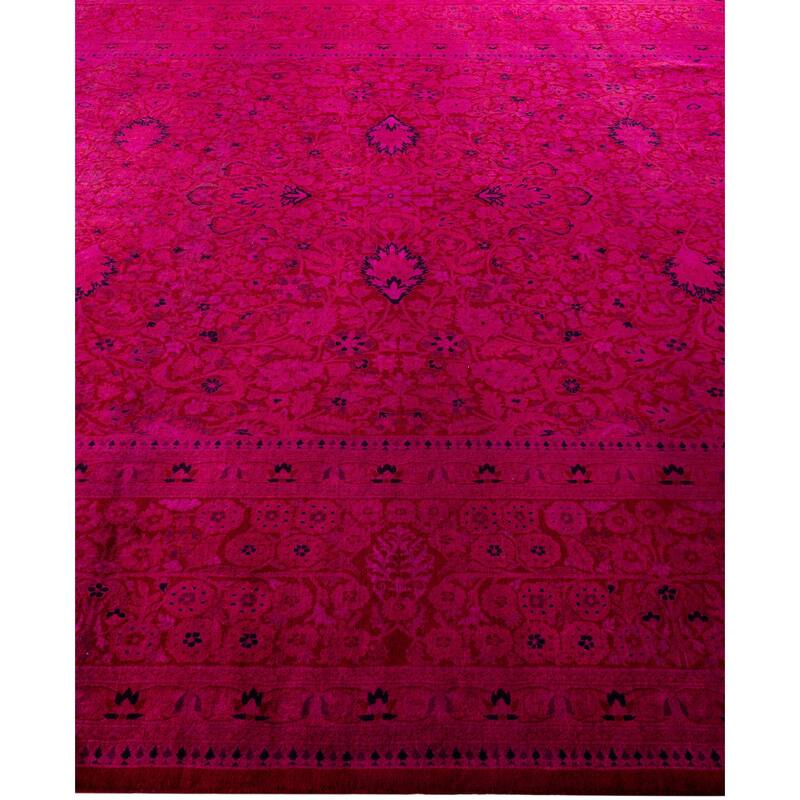 Overdyed One-of-a-Kind Hand-Knotted Area Rug - Pink - 9' 1" x 12' 0"