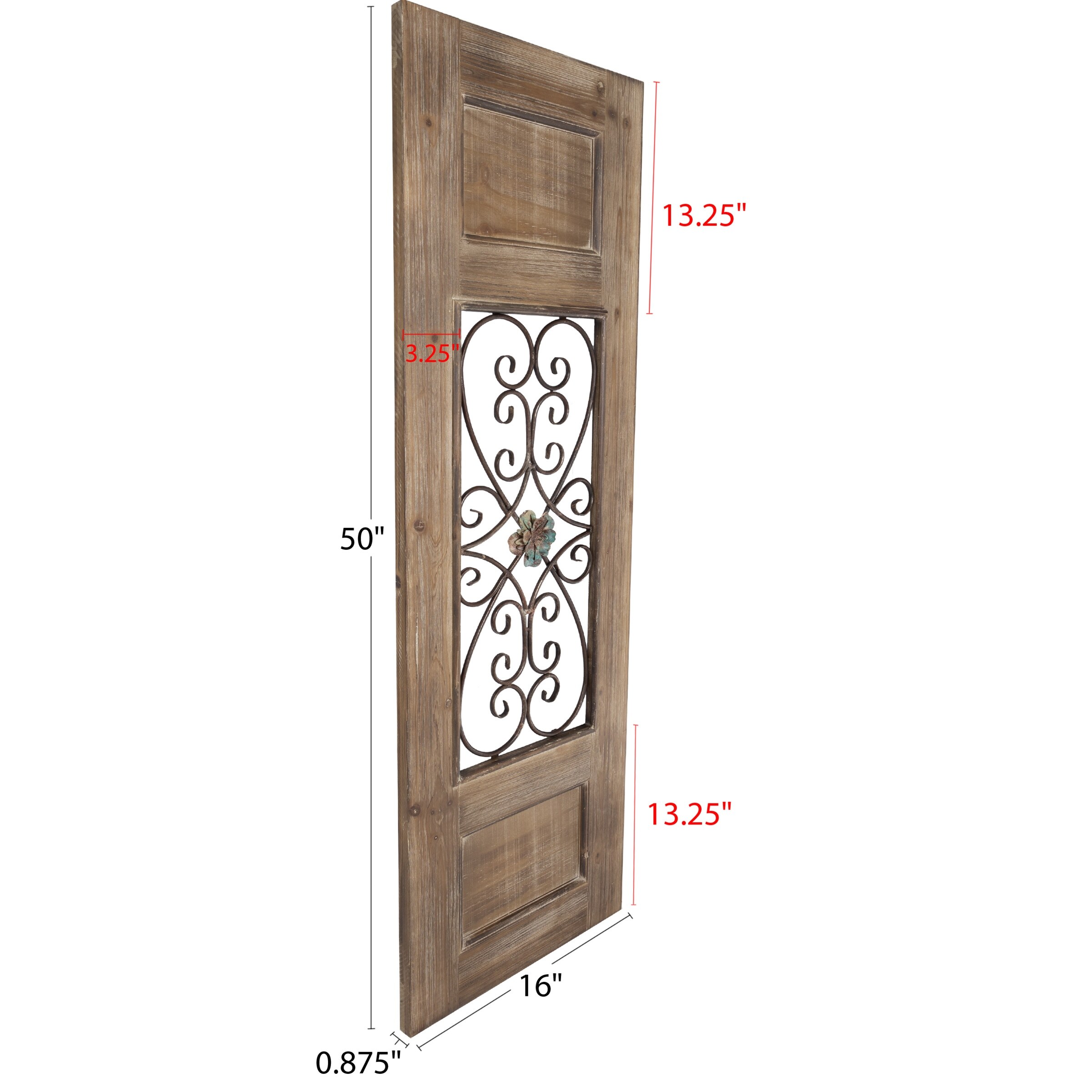 50 Decorative Metal Wood Door Panel Iron Scrollwork In A Rustic Wood Door Style Frame By Hastings Home Overstock 32516635