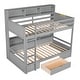 preview thumbnail 7 of 11, Multifunctional Twin over Twin Bunk Bed with Built-In Shelves Beside Both Upper and Storage Drawer