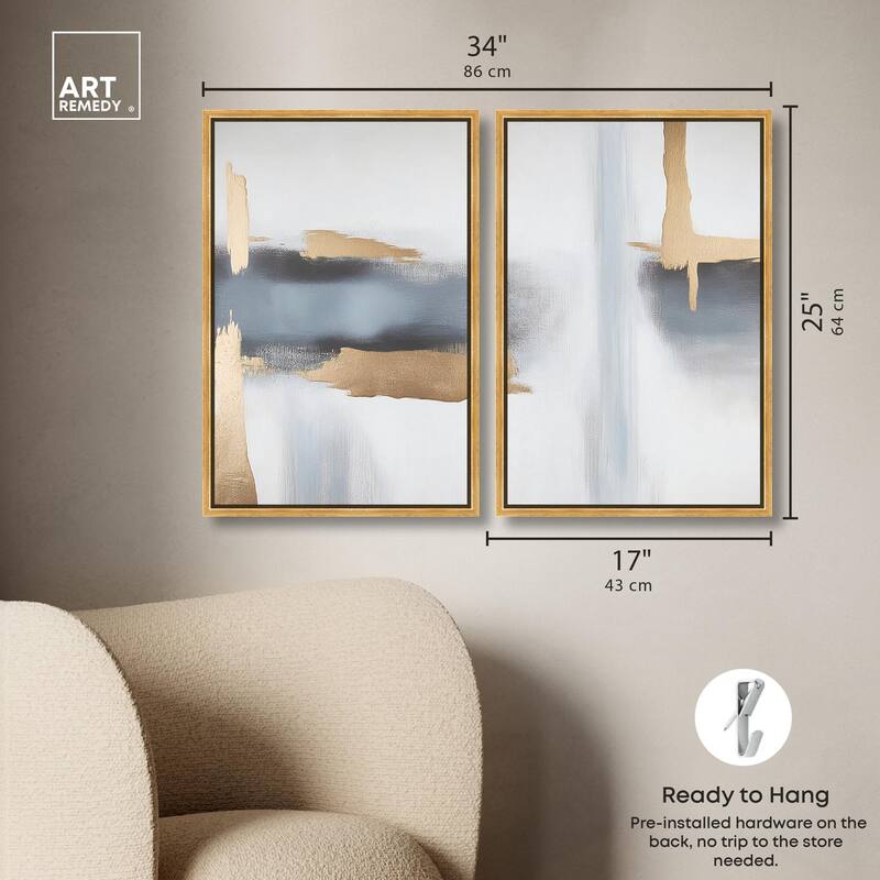 Visual Gold Vortex I Canvas Set of 2 by Art Remedy