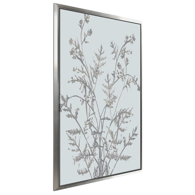 "Friendly Fern on Blue I" Print on Floating Canvas