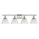 preview thumbnail 26 of 61, Innovations Lighting Ballston Urban Cone - 4 Light 38" Bath Vanity Light Clear/Polished Nickel Finish