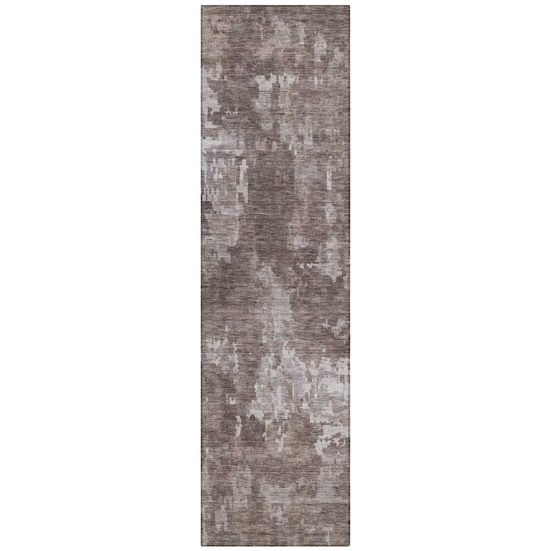 Machine Washable Indoor/ Outdoor Ombre Abstract Chantille Rug