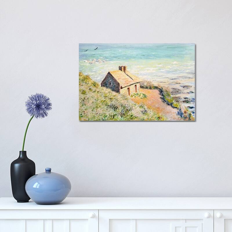 iCanvas "The Customs Hut, Morning, 1882 " by Claude Monet Canvas Print - 12x18x1.5