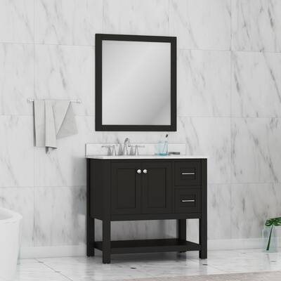 Alya Bath Wilmington 36 Bathroom Vanity Espresso with Marble Top