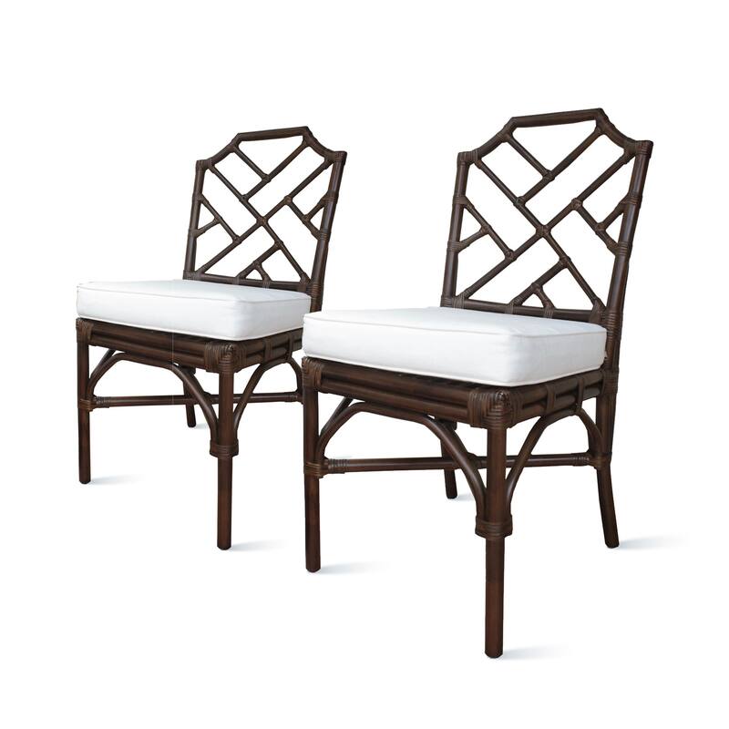 NPD Furniture Kara Rattan Dining Side Chair (Set of 2) - Brown