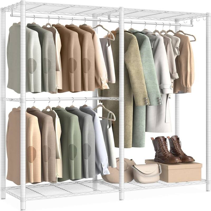 Freestanding Wardrobe Closet - 15.8"D x 47.2"W x 70.9"H - Cloud White