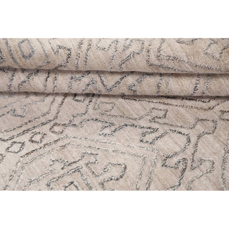 Geometric Oriental Gabbeh Area Rug Wool Handmade Modern Carpet - 5'0" x 7'10"