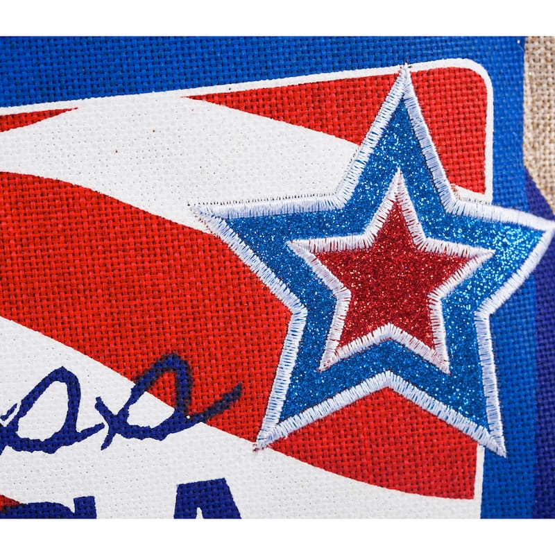 Patriotic Pick-up Truck Burlap Door Decor