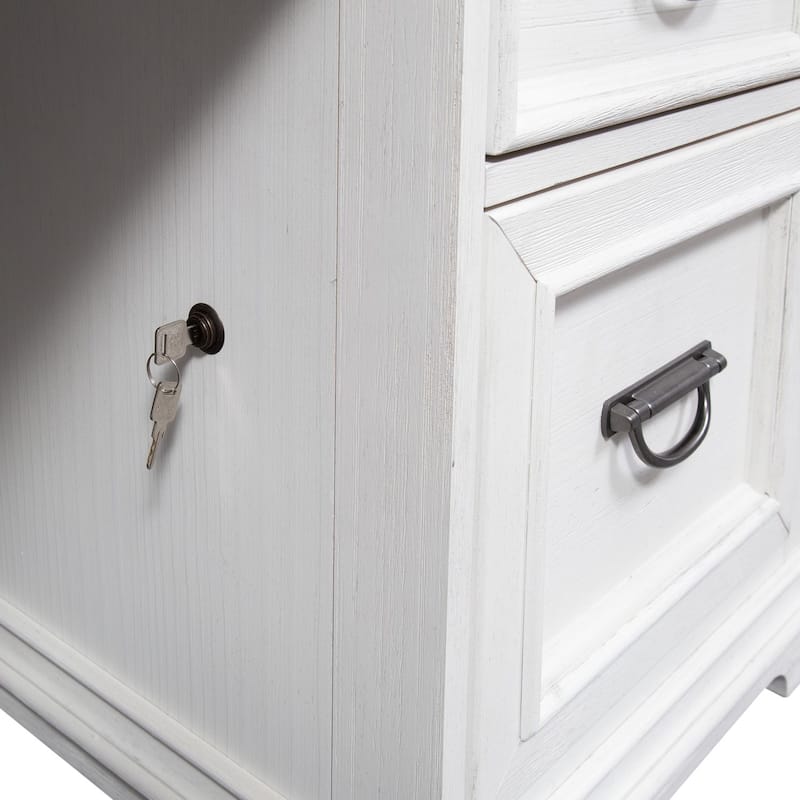 Allyson Park Wirebrushed White Charcoal Desk